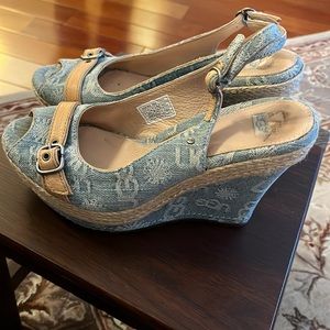 Ugg Australia denim wedges, worn once